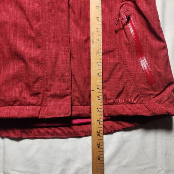 Merrell Womens Small Opti Shell Waterproof Breathable Hooded Jacket Vented Red - Picture 12 of 14